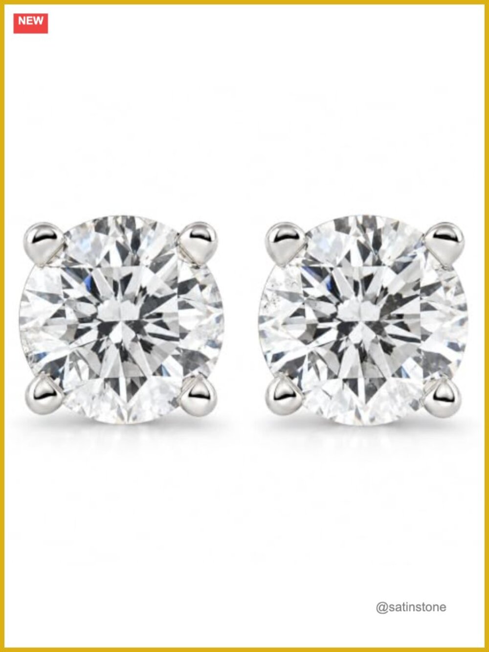 1/2 Ct Round Brilliant Cut Diamond Stud Earrings in 14K Gold